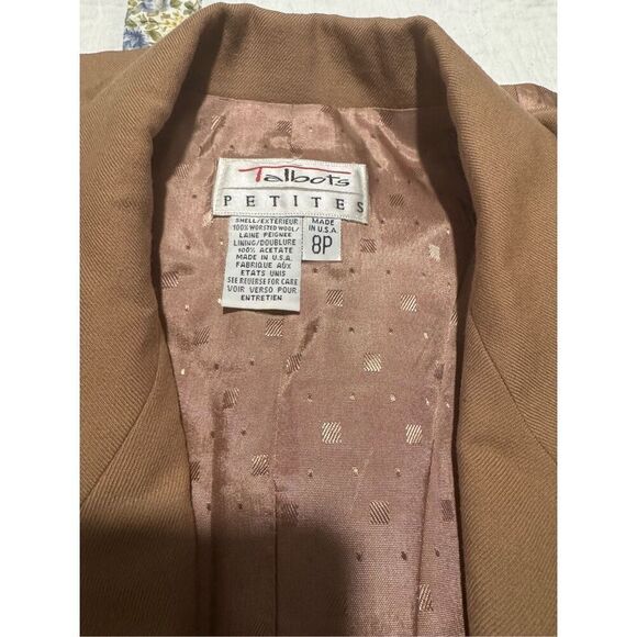 Talbots 100% worsted wool vintage double breasted blazer gold accent crest butto - Picture 2 of 9